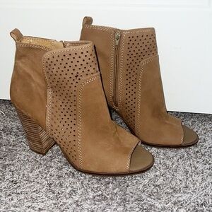 Lucky Brand Tan Open Toe Boots Size 11